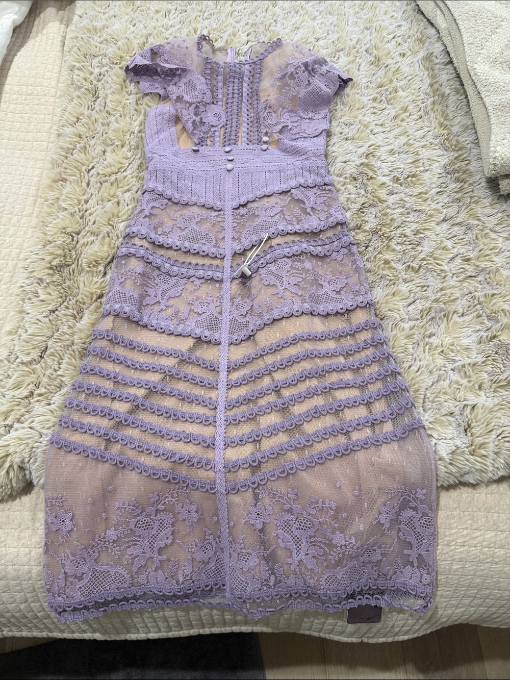 Lavender Lace A-Line Women's Dress